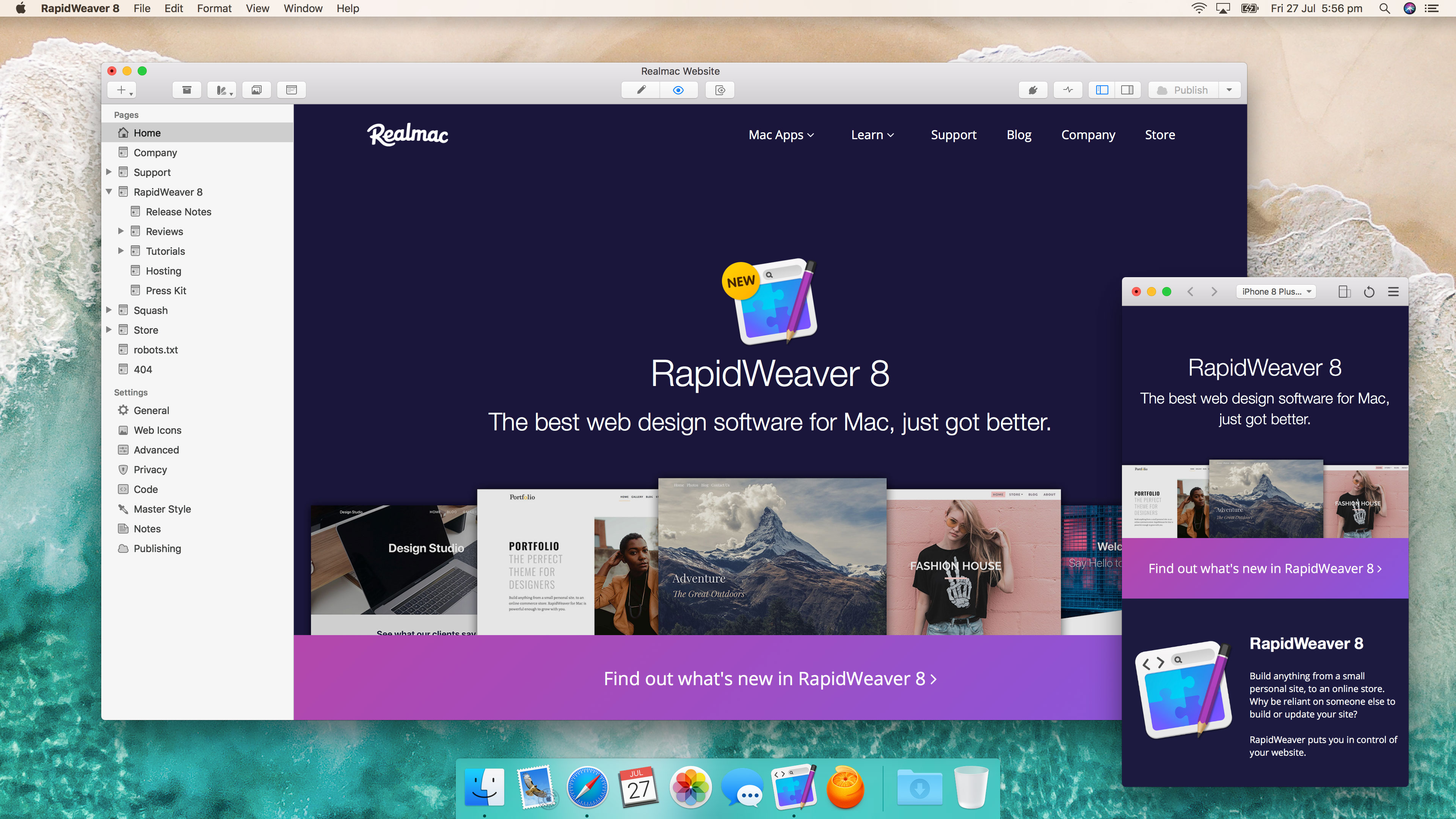 Realmac website built with RapidWeaver 8