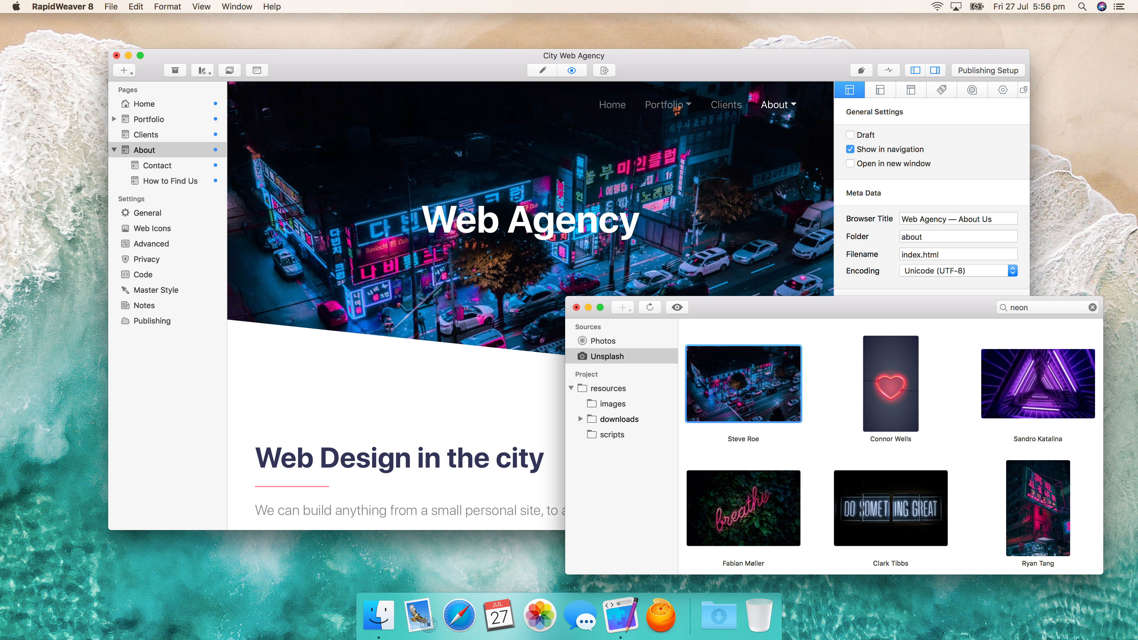 RapidWeaver 8 and Unsplash Resource Browser